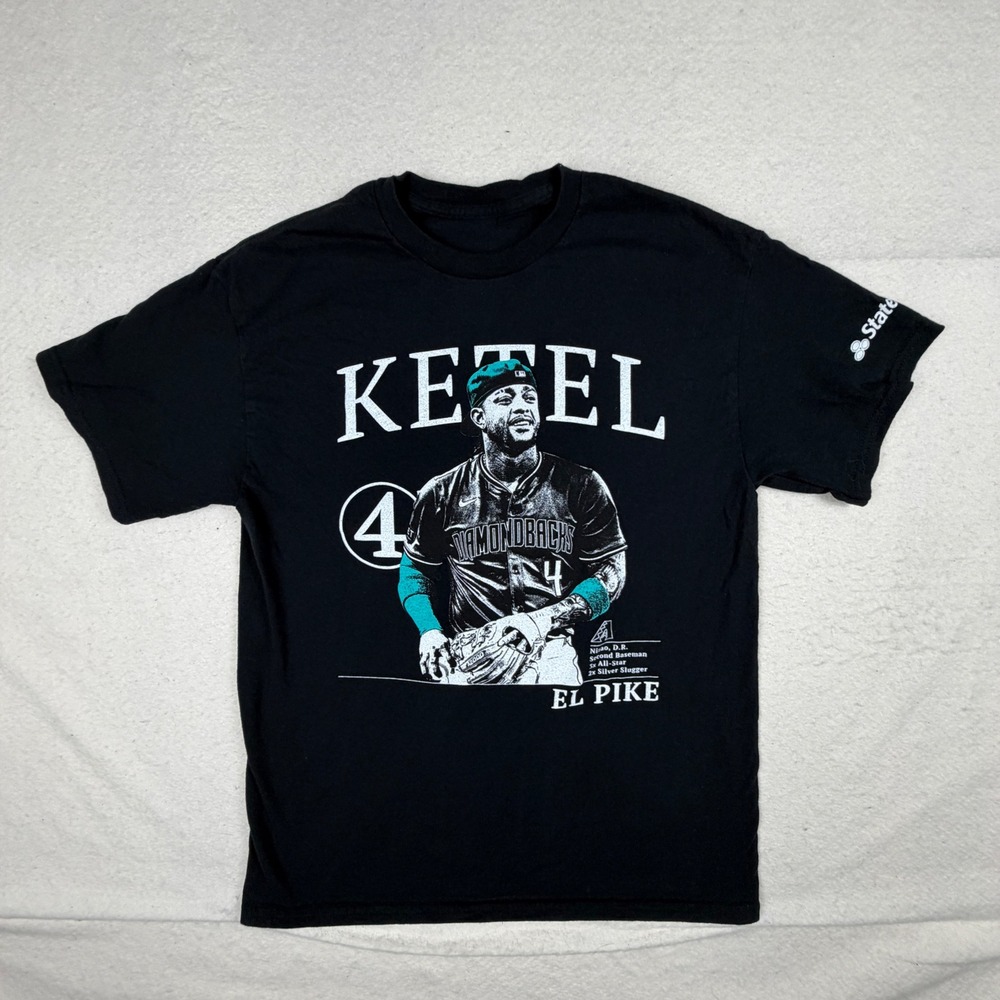 Arizona Diamondbacks Ketel Marte El Pike Graphic T-Shirt Black Mens Medium